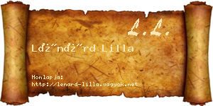 Lénárd Lilla névjegykártya