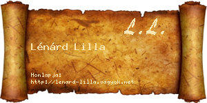 Lénárd Lilla névjegykártya